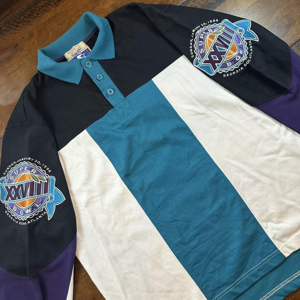 Vintage Super Bowl XXVIII Shirt Mens Large NFL Football Starter 1994‎ 90s Polo